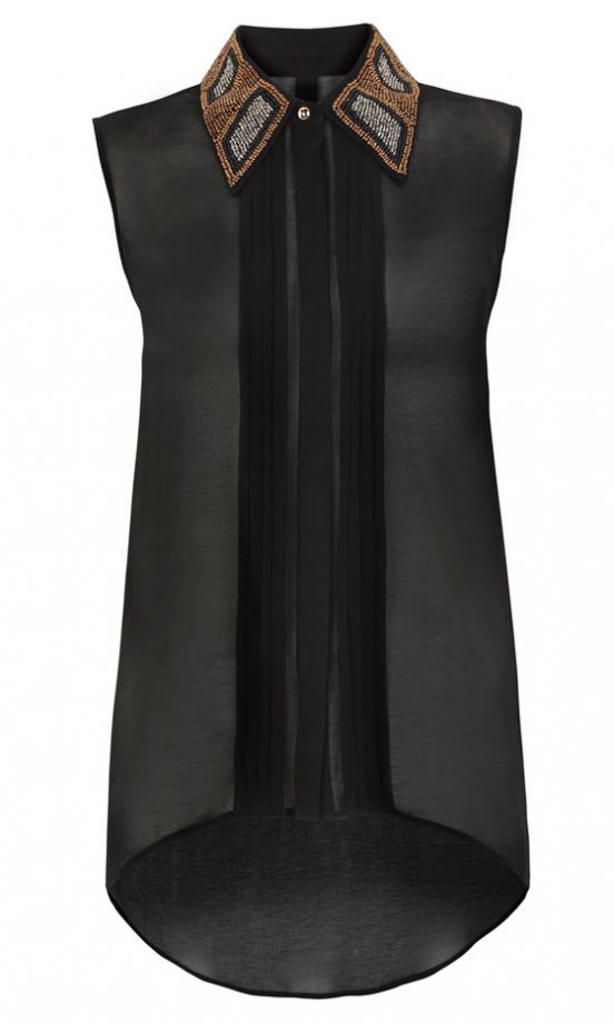 Primark Limited Edition Embellished Collar Pleat Front Blouse, £14