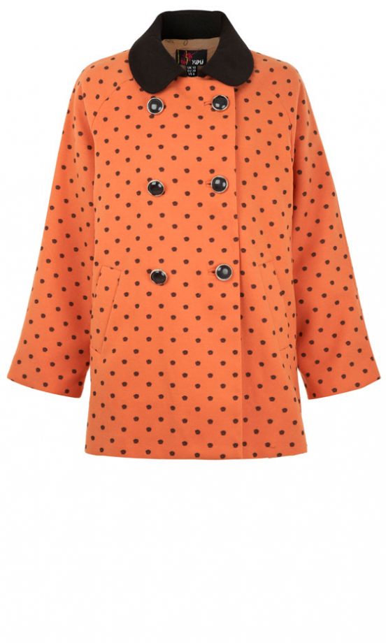 Yumi Polka Dot Winter Coat, £85