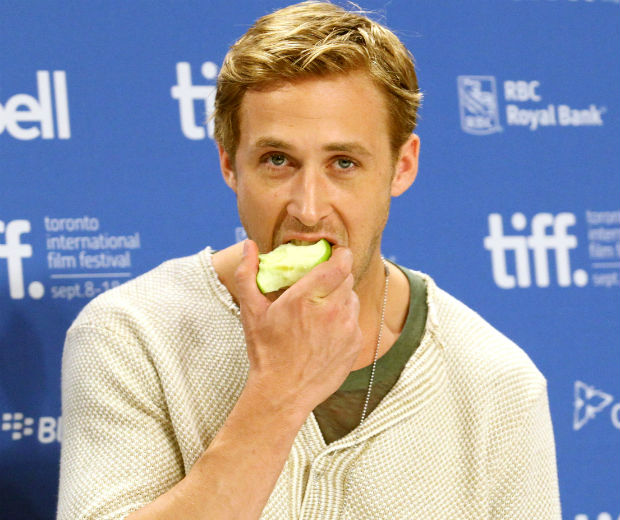 Ryan Gosling is as good for you as that apple he's eating...