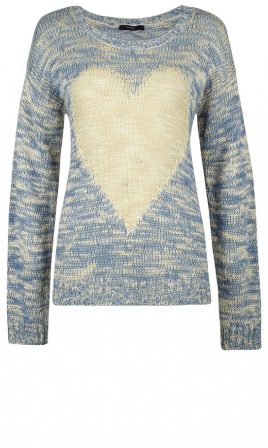 George At Asda White Heart Knit Jumper, £14