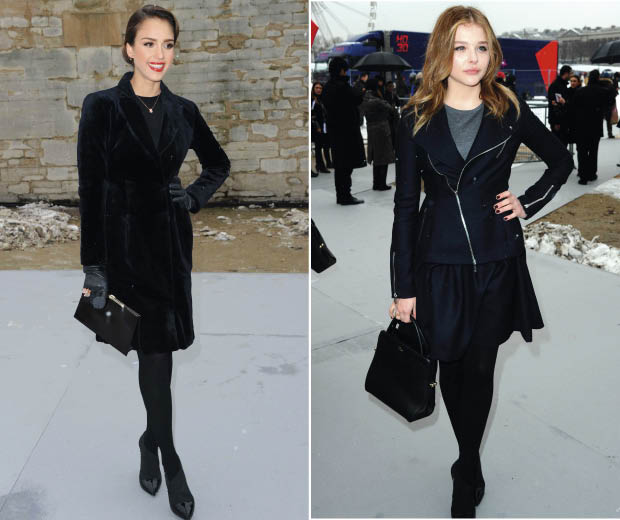 Jessica Alba and Chloe Moretz at the Dior Haute Couture 2013 show
