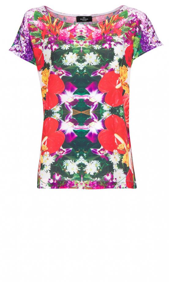 Mango Digital Floral Print T-Shirt, £22.99