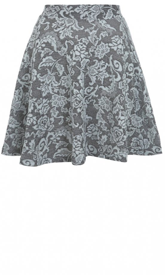 Miss Selfridge Floral Jacquard Skater Skirt, £24