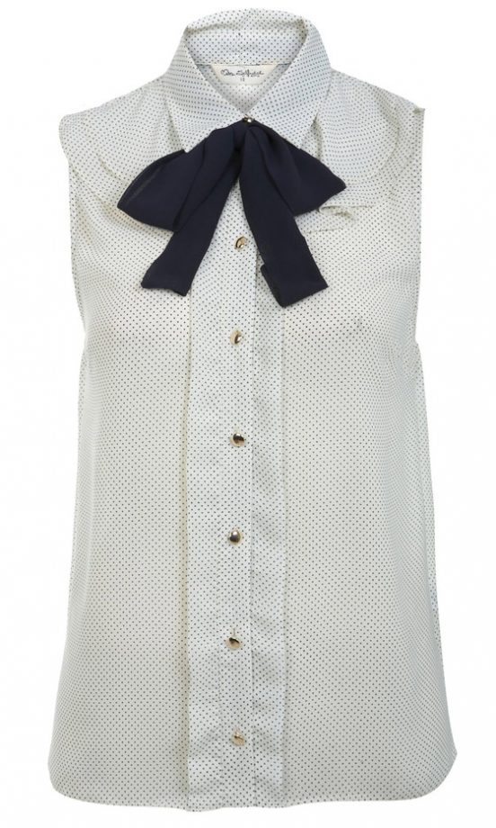 Miss Selfridge Spot Tie Neck Blouse, £32