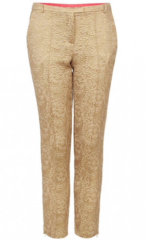 SS13 Fashion Trends: Metallics - Topshop Gold Jacquard Trousers, £50