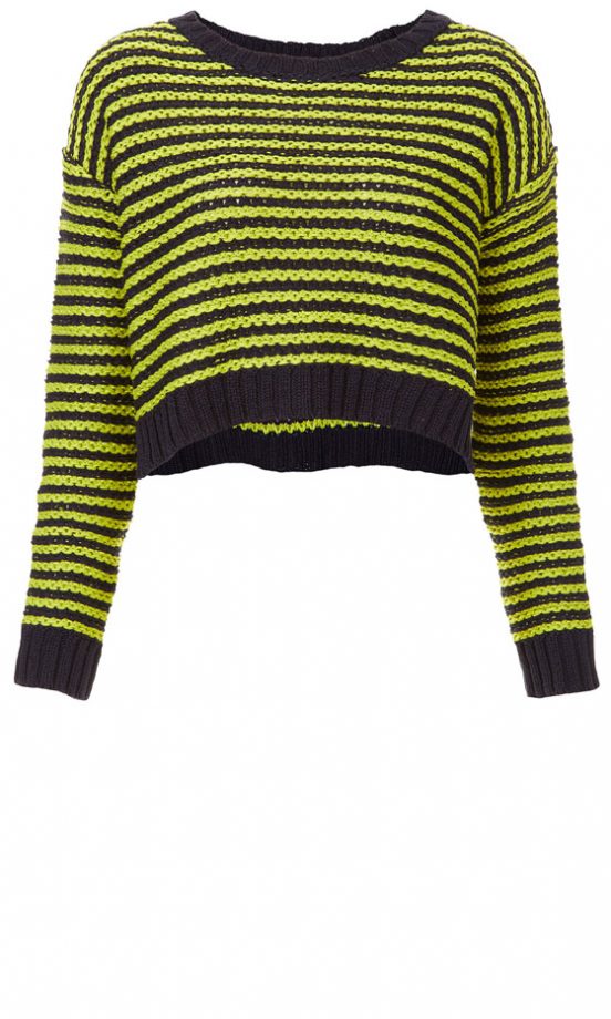 SS13 Fashion Trends: Stripes - Topshop Knitted Fluro Crop Jumper, £32
