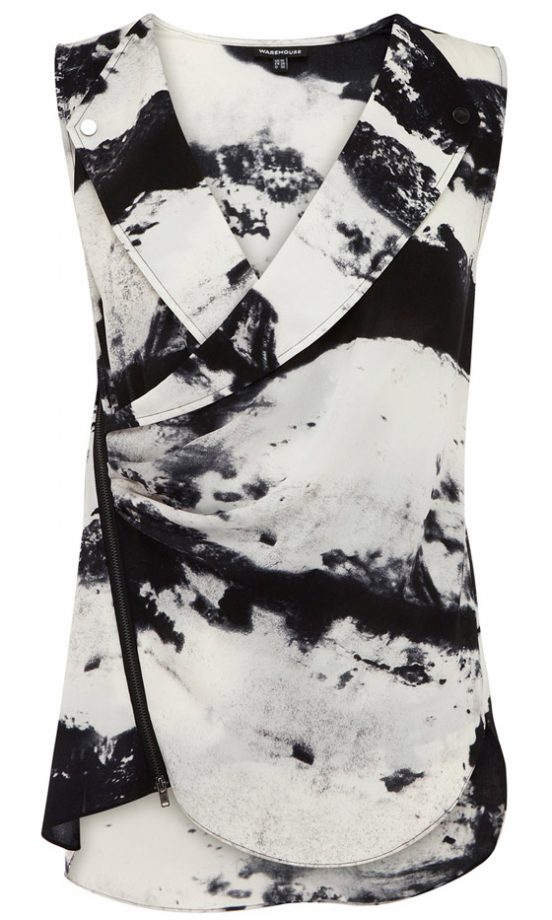 Warehouse Abstract Biker Blouse, £40