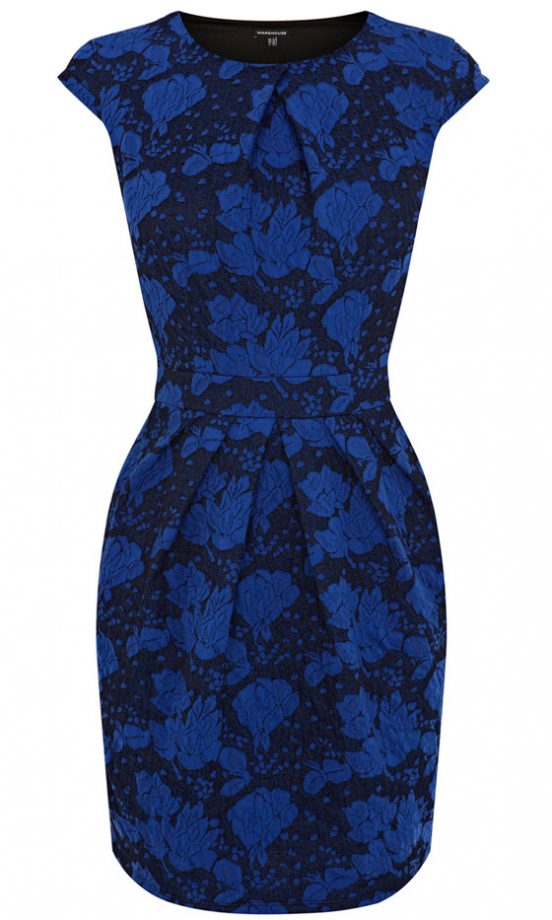 SS13 Fashion Trends: Florals - Warehouse Blue Jacquard Dress, £45