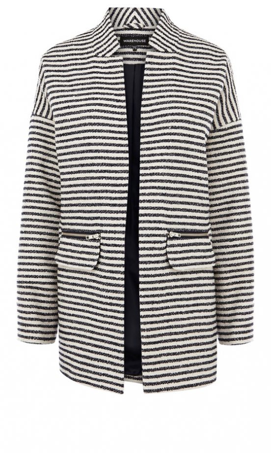 SS13 Fashion Trends: Stripes - Warehouse Biker Coat, £75