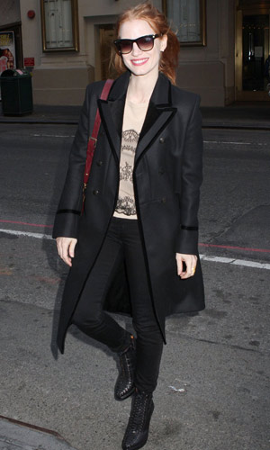 Jessica Chastain rocks a cute csual outfit in New York, 2013