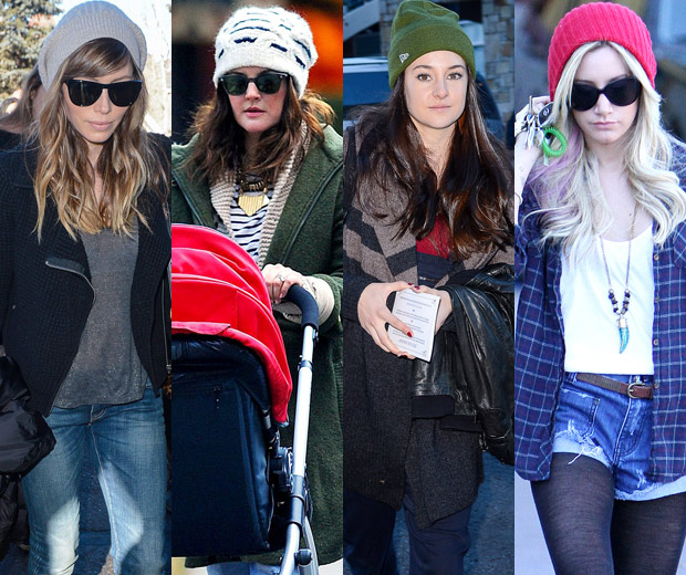 Celebrities wear beanie hats to tackle the cold weather, 2013