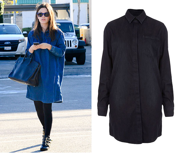 Rachel Bilson Does Casual Cool In A Denim Shirt Dress, 2013