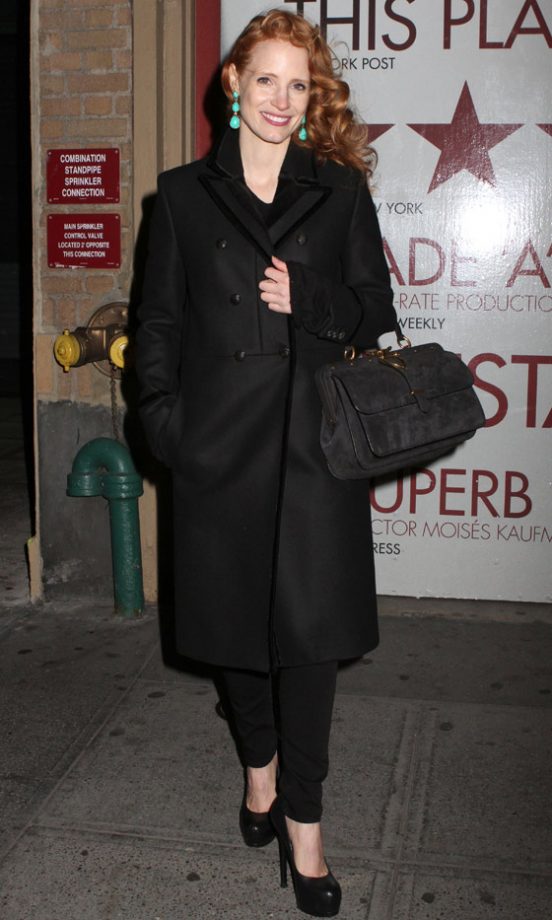 Jessica Chastain At The Walter Kerr Theatre In New York, 2013