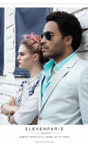 Charlotte Free and Lenny Kravitz front the new Eleven Paris campaign