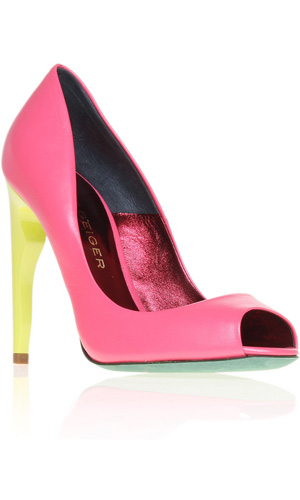 Get these funky heels for less with 30% off courts at Kurt Geiger
