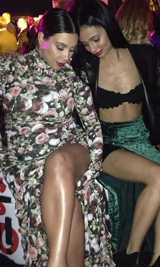 Kim Kardashian Compares Legs With A Friend, Met Gala, 2013