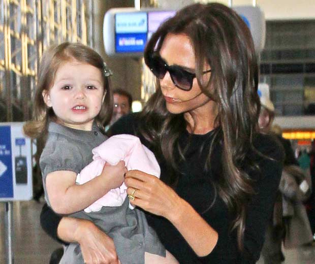 Victoria has put a beauty ban on daughter Harper to stop her experimenting with mum's lippie too early on...