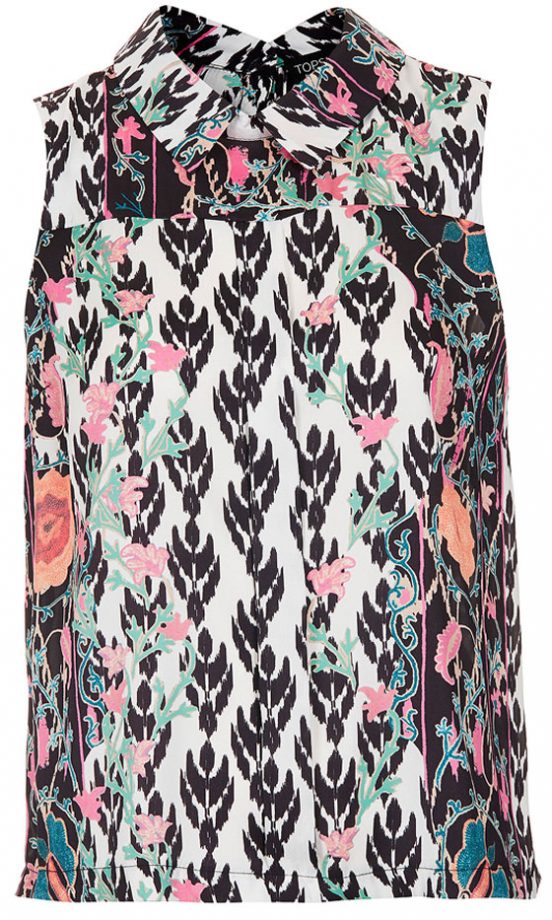 Topshop Floral Pleat Front Shell, £32