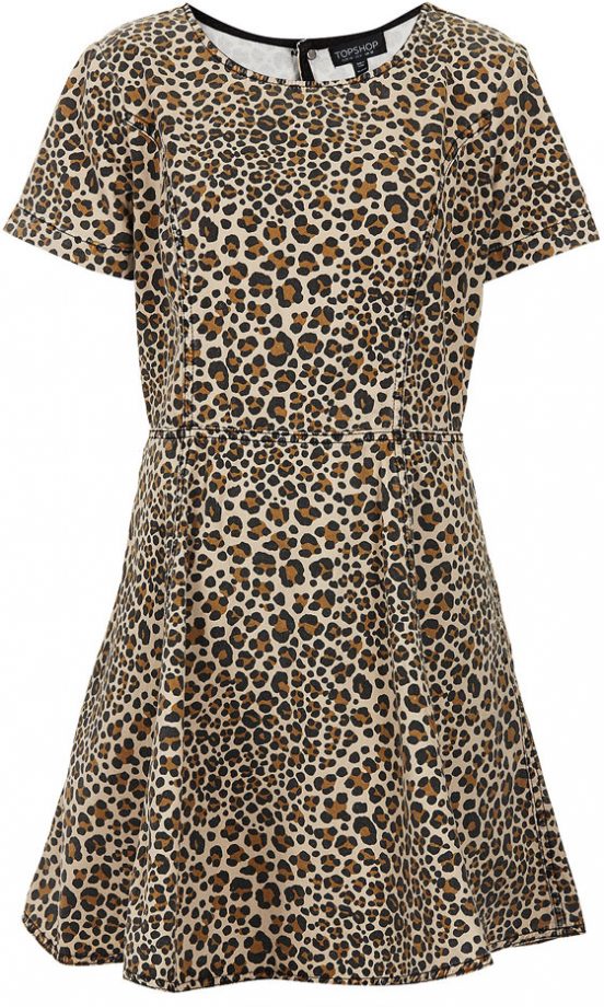 Topshop Denim Leopard Skater Dress, £42