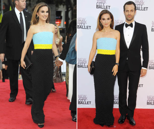 Natalie Portman attends NYC Ballet in stunning colour pop dress