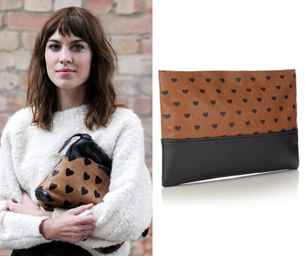 Steal Alexa Chung's LFW style with Accessorize's heart-print clutch!