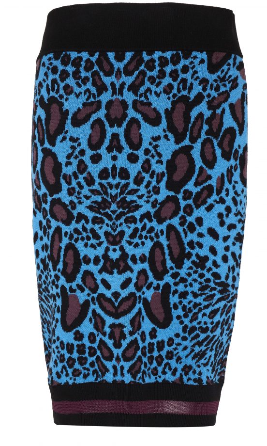 River Island AW13 Blue Animal Print Midi Skirt