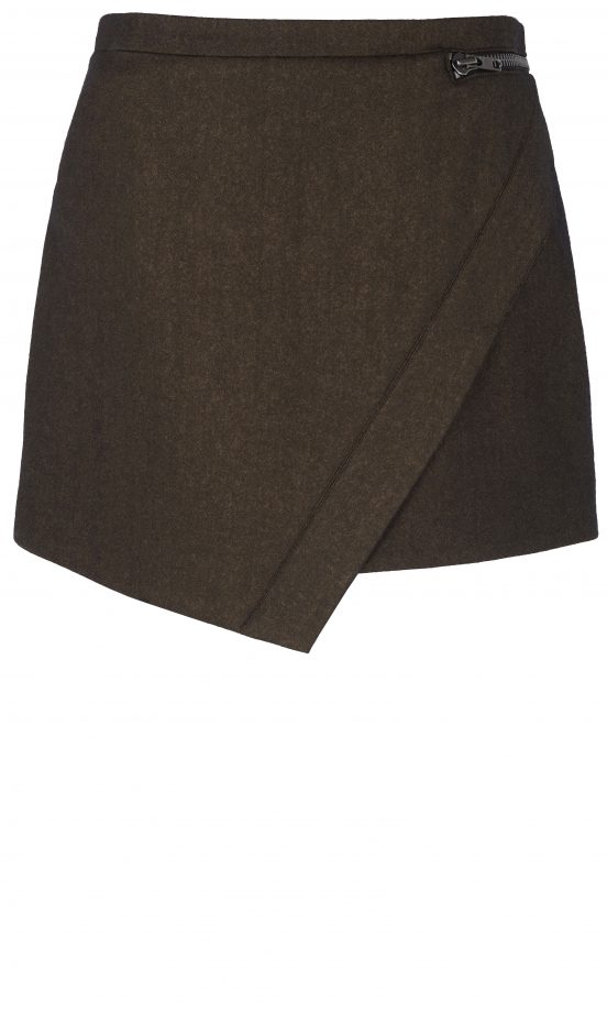 River Island AW13 Brown Mini Skirt With Zip