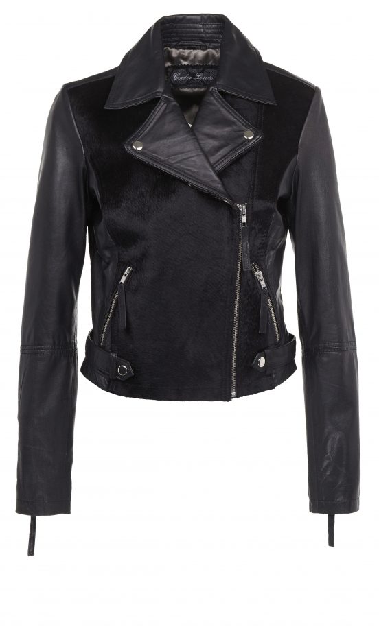 River Island AW13 Black Leather Look Contrast Jacket