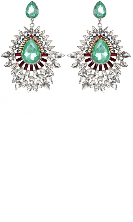 River Island AW13 Jewel Drop Earrings In Jade