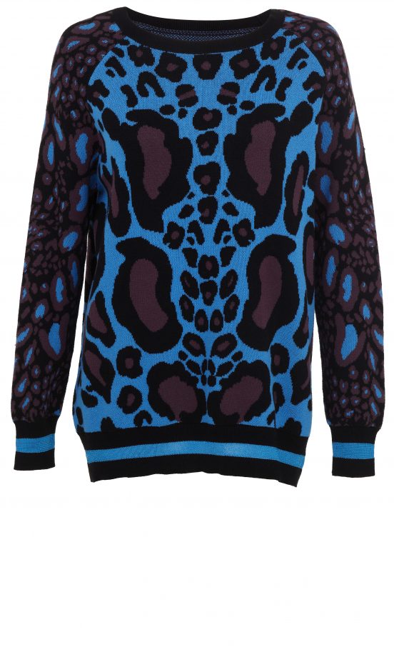 River Island AW13 Blue Animal Print Sweater