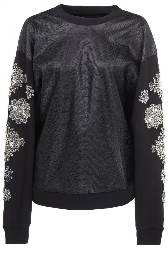 River Island AW13 Black Sweater With Sleeve Detail