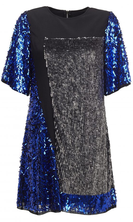 River Island AW13 Blue & Black Sequin Dress