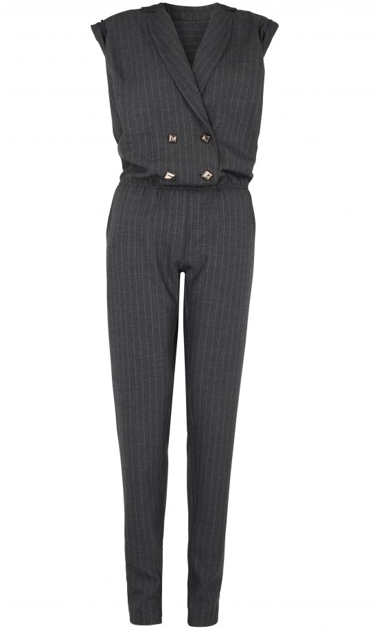River Island AW13 Grey Pinstripe Jumpsuit