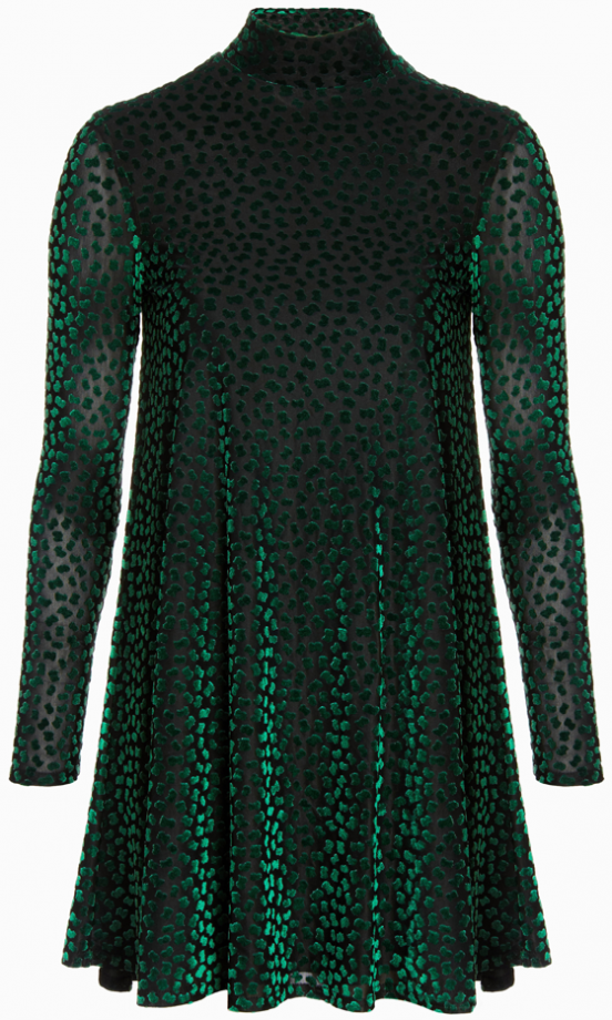 Asos AW13 Green Patterned Velvet Dress