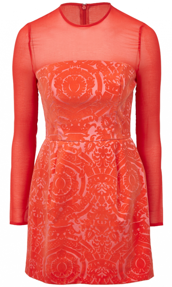 Asos AW13 Jaquard And Mesh Red Dress, £65