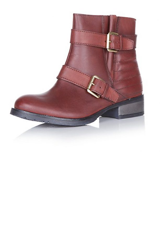 New Look Dark Red Double Buckle Ankle Boot, £59.99