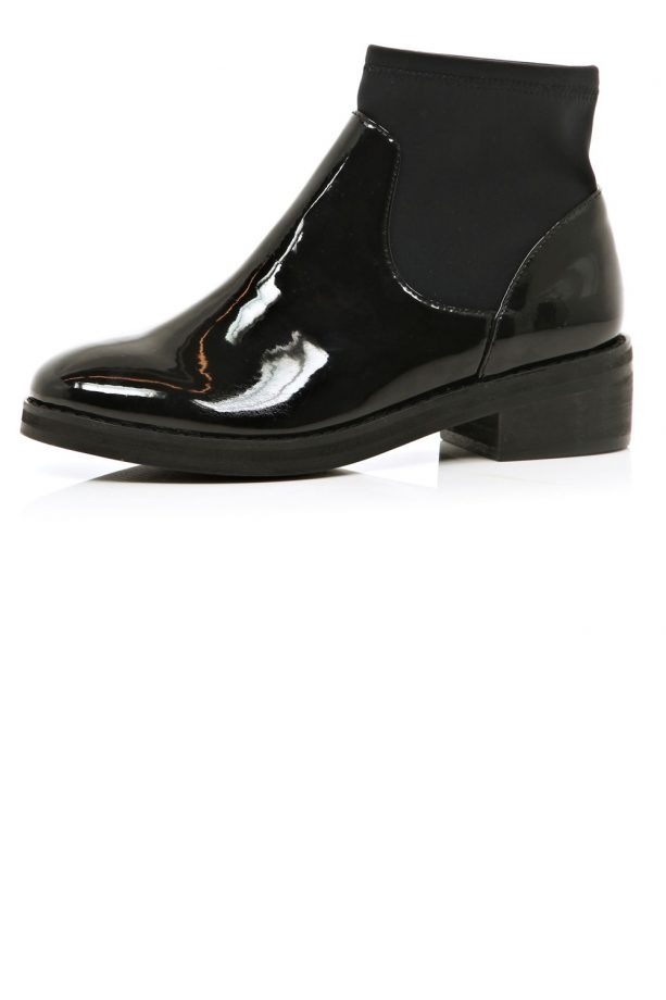 River Island Black High Shine Scuba Sock Ankle Boots, £45