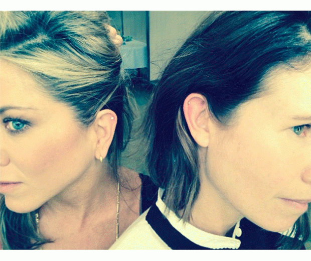 Check out Jennifer Aniston's new shorter hair do and ear piercing!