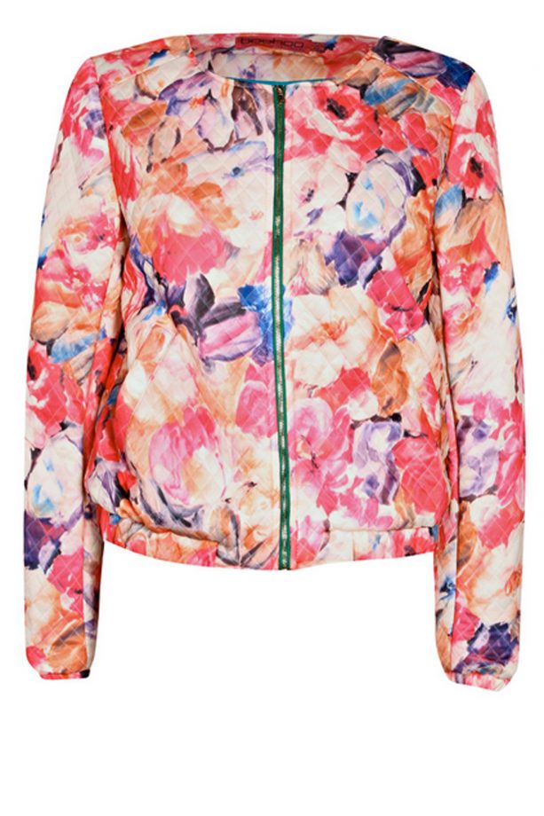 Boohoo Carrie Quilted Floral Bomber, £30
