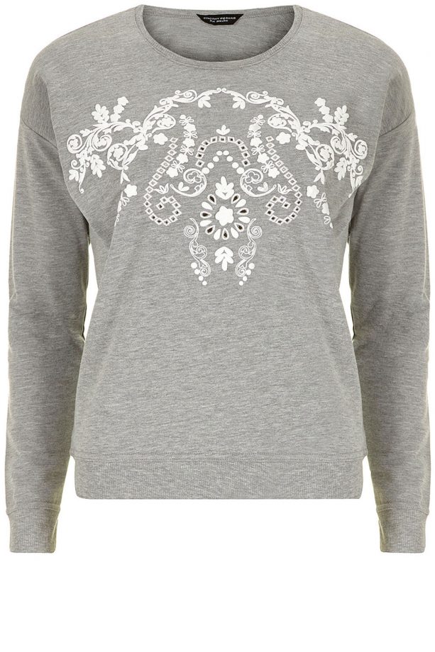 Dorothy Perkins Grey Embellished Cutwork Sweater, £22