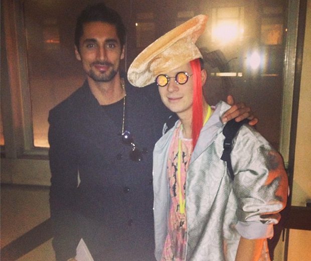 Grimmy's been hanging out backstage at LFW with Made In Chelsea's Hugo