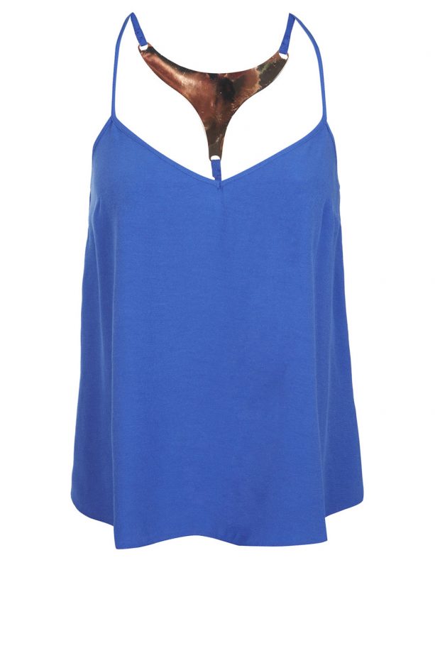 Miss Selfridge Blue Trim Back Cami, £24