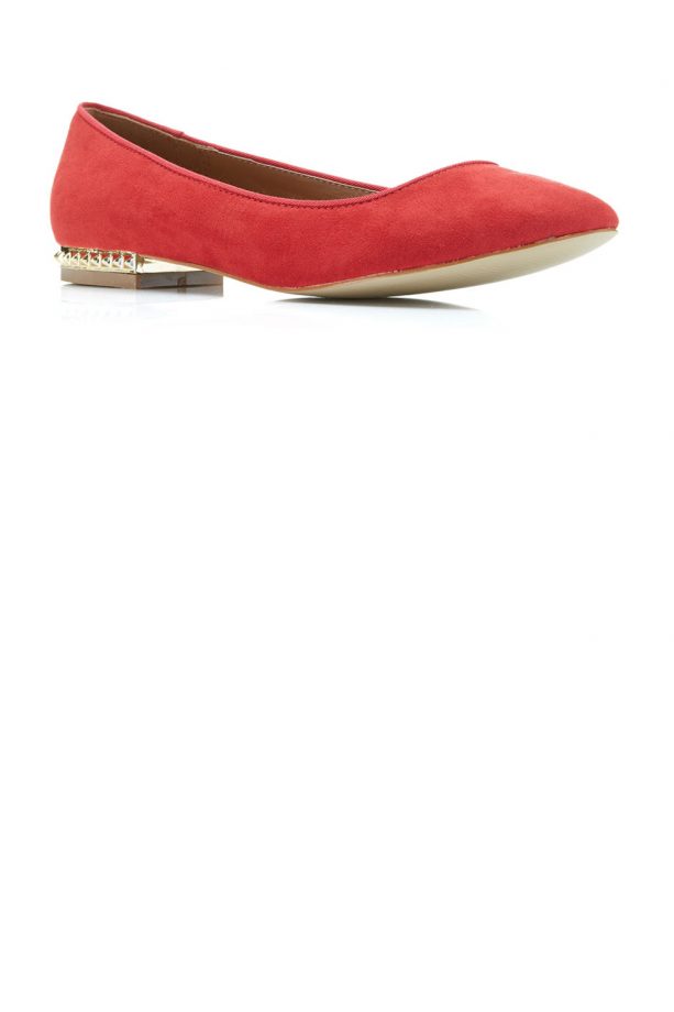 Miss Selfridge Red And Metallic Flats, £35
