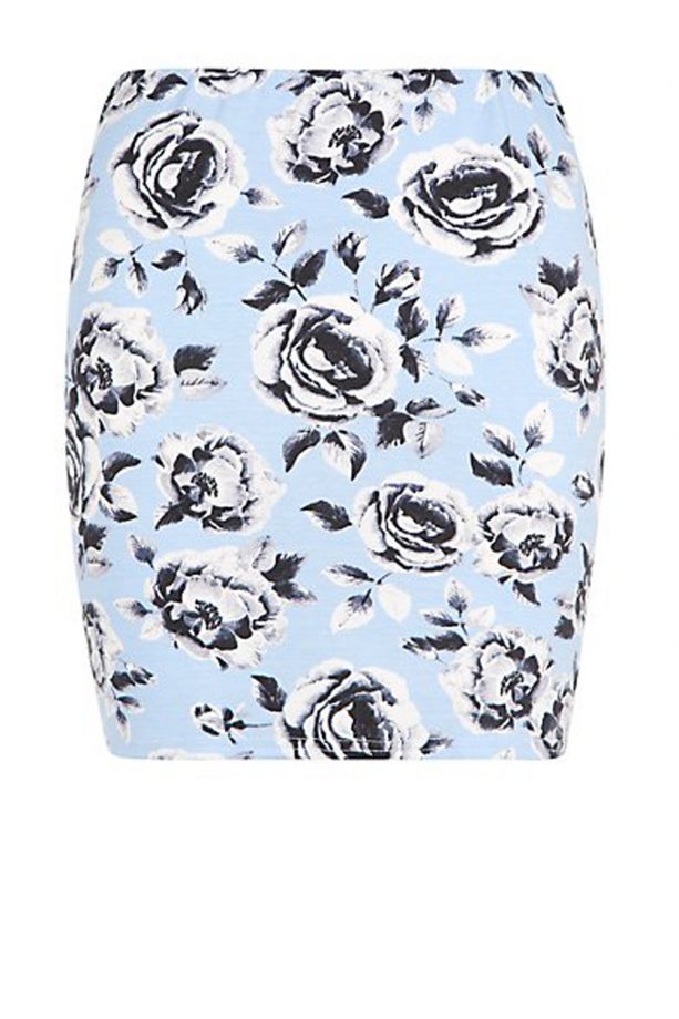 New Look Rose Print Tube Skirt, £9.99