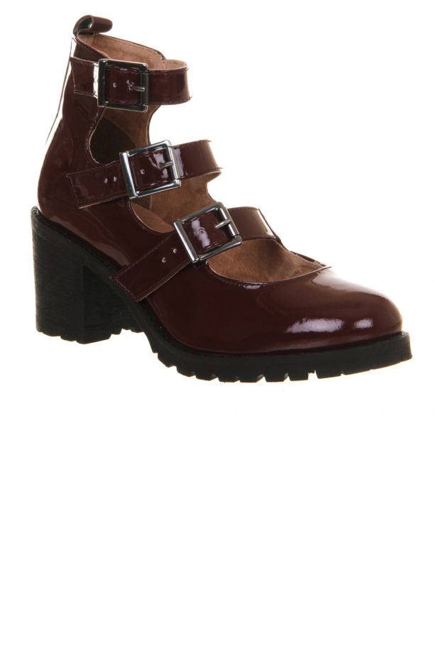Office Burgundy Patent Leather Boots, £60