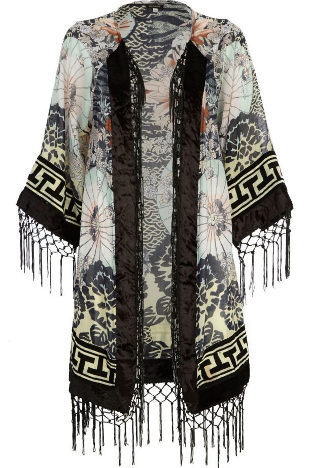 River Island Black Oriental Floral Print Kimono, £40
