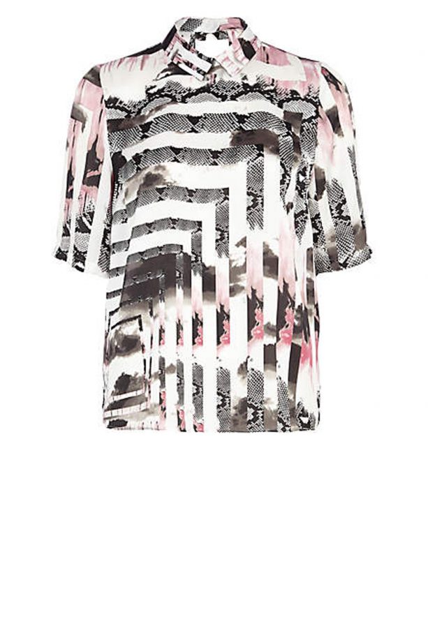 River Island Pink Geometric Snake Print Shirt, £30