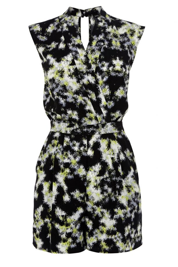 Warehouse Blurred Neon Print Playsuit, £48
