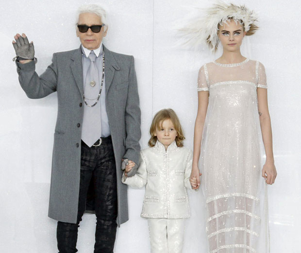 Cara Delevingne walked the runway in a stunning white dress at Chanel's couture show