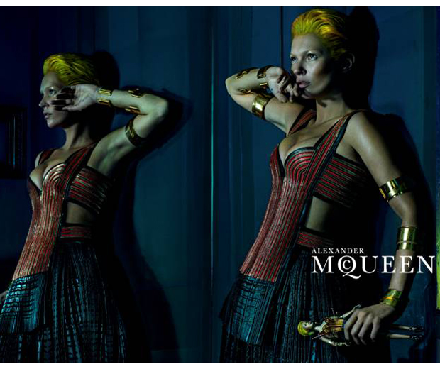 Kate Moss is given an Alexander McQueen makeover for SS14
